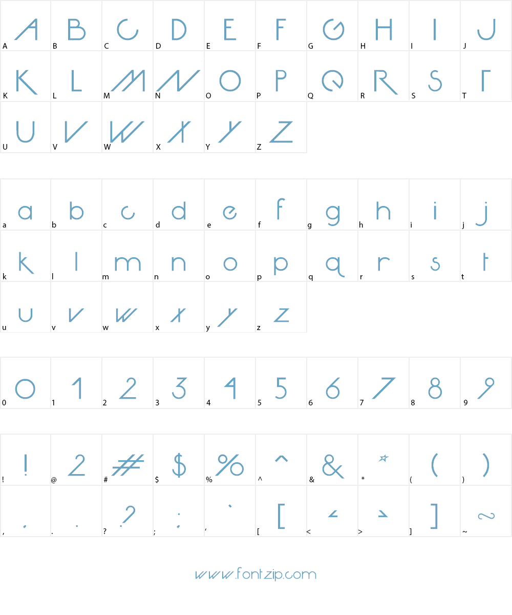 Avante Go Font Character